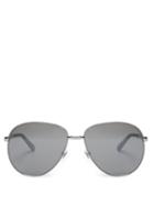 Matchesfashion.com Gucci - Web Stripe Aviator Metal Sunglasses - Mens - Silver