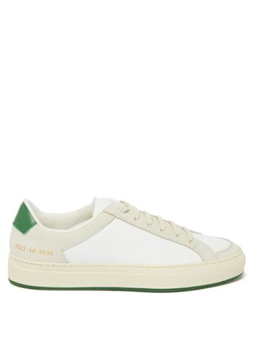 Matchesfashion.com Common Projects - Achilles Retro Suede And Leather Trainers - Womens - Green White