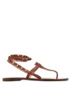 Matchesfashion.com Valentino - Rockstud Double Strap Leather Sandals - Womens - Tan