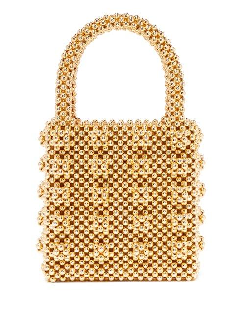 Matchesfashion.com Shrimps - Antonia Faux Pearl Embellished Bag - Womens - Gold