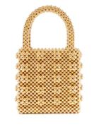 Matchesfashion.com Shrimps - Antonia Faux Pearl Embellished Bag - Womens - Gold