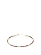 Jia Jia - Ruby, Emerald, Tiger's Eye & 14kt Gold Anklet - Womens - Multi