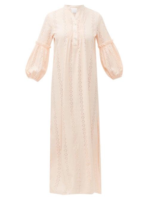 Matchesfashion.com Love Binetti - High Neck Cut Out Cotton Tunic - Womens - Light Pink