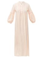 Matchesfashion.com Love Binetti - High Neck Cut Out Cotton Tunic - Womens - Light Pink