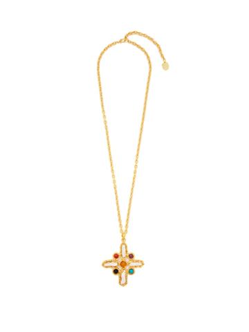 Sylvia Toledano Croix Baroque Embellished Cross Pendant Necklace
