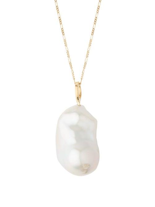 Matchesfashion.com Nadia Shelbaya - 210 Grande Baroque Pearl & 18kt Gold Necklace - Womens - Pearl