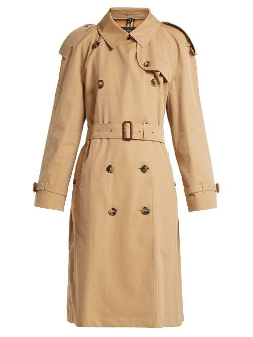 Matchesfashion.com Burberry - Westminster Double Breasted Gabardine Trench Coat - Womens - Beige