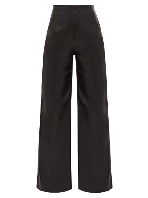 Matchesfashion.com 16 Arlington - Marvin Tailored Flared-leg Leather Suit Trousers - Womens - Black