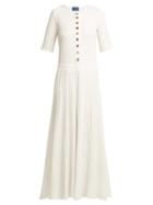 Matchesfashion.com Albus Lumen - Azul Cotton Blend Maxi Dress - Womens - White