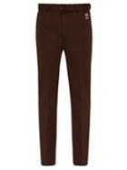 Matchesfashion.com Prada - Belted Straight Leg Technical Jersey Trousers - Mens - Dark Brown