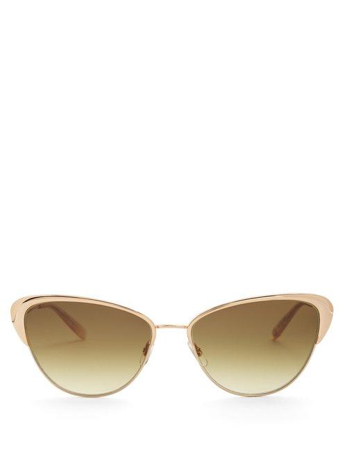Matchesfashion.com Garrett Leight - Vista 56 Cat Eye Sunglasses - Womens - Dark Green