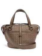 Matchesfashion.com Bottega Veneta - Tambura Small Intrecciato Leather Bag - Womens - Grey