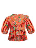 Matchesfashion.com Rhode - Elodie Floral Print Voile Blouse - Womens - Red Print