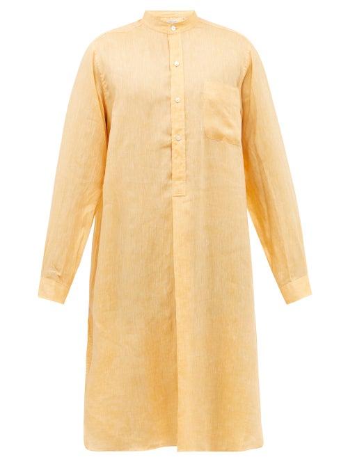 Charvet - Stand-collar Linen Tunic - Mens - Yellow