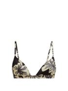 Matchesfashion.com Dodo Bar Or - Rachelle Floral Print Triangle Bikini Top - Womens - Black Print