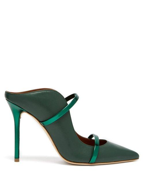 Matchesfashion.com Malone Souliers By Roy Luwolt - Maureen Leather Mules - Womens - Green Multi