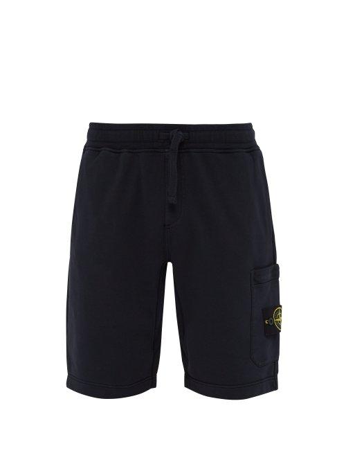 Matchesfashion.com Stone Island - Mid Rise Cotton Shorts - Mens - Navy