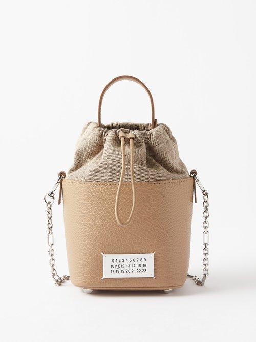 Maison Margiela - 5ac Canvas And Leather Bucket Bag - Womens - Beige