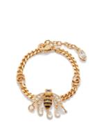 Gucci - Crystal-embellished Bee-charm Bracelet - Womens - Gold Multi