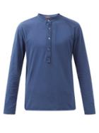 Mens Rtw Barena Venezia - Nalin Cotton-jersey Henley Shirt - Mens - Navy