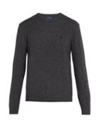 Matchesfashion.com Polo Ralph Lauren - Cable Knit Wool And Cashmere Blend Sweater - Mens - Grey