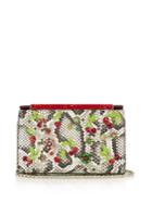Christian Louboutin Vanite Cherry-embroidered Snakeskin Clutch
