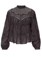 Matchesfashion.com Isabel Marant - Samantha Lace-trimmed Ramie Blouse - Womens - Black