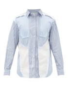Matchesfashion.com Comme Des Garons Shirt - Panelled Cotton-poplin Shirt - Mens - Blue White