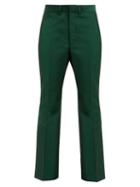 Matchesfashion.com Toga - Yester Wool Blend Twill Trousers - Womens - Green