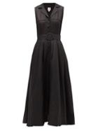 Matchesfashion.com Gl Hrgel - Sleeveless Linen Shirt Dress - Womens - Black