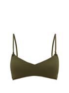 Matchesfashion.com Melissa Odabash - Vienna Ribbed Padded Bikini Top - Womens - Dark Green
