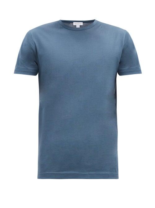Matchesfashion.com Sunspel - Cotton-jersey T-shirt - Mens - Dark Blue