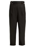 Matchesfashion.com Aje - Salisbury Belted High Rise Wool Blend Trousers - Womens - Black