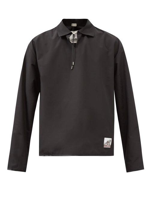Boramy Viguier - Drawstring Cotton-blend Polo Top - Mens - Black