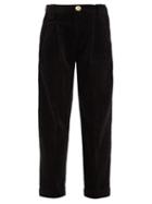 Ganni - Straight-leg Cotton-blend Corduroy Trousers - Womens - Black