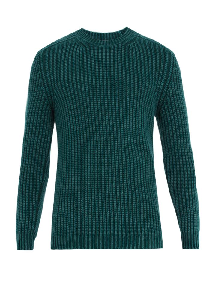 Iris Von Arnim Crew-neck Ribbed-knit Cashmere Sweater