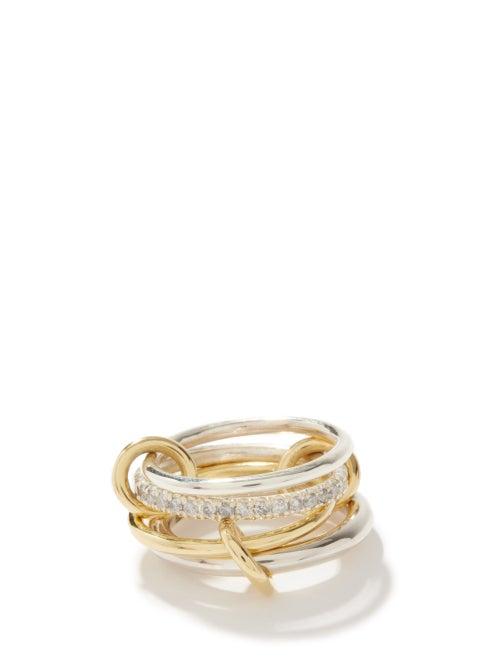 Spinelli Kilcollin - Nimbus Diamond, 18kt Gold & Sterling-silver Ring - Womens - Silver Gold