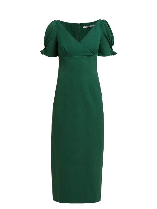 Matchesfashion.com Emilia Wickstead - Karinette Crepe Dress - Womens - Emerald