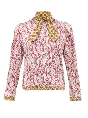 Matchesfashion.com Edeltrud Hofmann - Mary Paisley Print Silk Blouse - Womens - Burgundy Multi