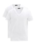 Matchesfashion.com Dsquared2 - Pack Of Two V-neck Cotton-blend T-shirts - Mens - White