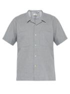 Matchesfashion.com Oliver Spencer - Havana Short Sleeved Checked Cotton Shirt - Mens - Blue