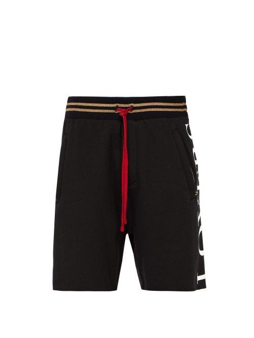 Matchesfashion.com Amiri - Lovers Cotton Track Shorts - Mens - Black