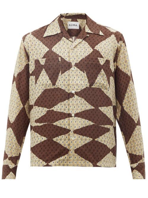 Noma T.d. - Rhythm Diamond-print Rexcell Shirt - Mens - Beige