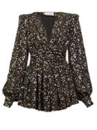 Matchesfashion.com The Attico - Star-print Mini Dress - Womens - Black Gold