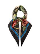Matchesfashion.com Dolce & Gabbana - Grape-print Silk-satin Square Scarf - Womens - Black Multi