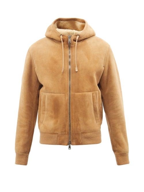 Ralph Lauren Purple Label - Hooded Shearling-lined Suede Jacket - Mens - Cream
