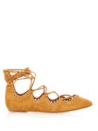 Isabel Marant Leo Lace-up Suede Ballet Flats