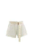 Matchesfashion.com Albus Lumen - Traveller Mid Rise Belted Cotton Shorts - Womens - Ivory