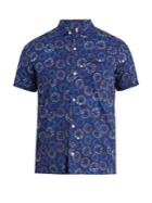 Glanshirt Jake Geometric-print Short-sleeved Cotton Shirt