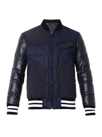 Moncler W Leather-panel Varsity Jacket